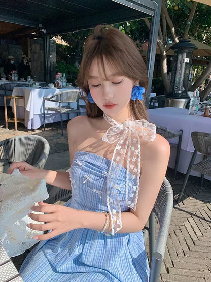 White Flower Lacey Ribbon as Choker/Necklace