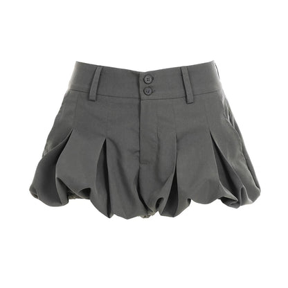 Lantern Middle Waist Mini Short (Brown, Dark Grey)