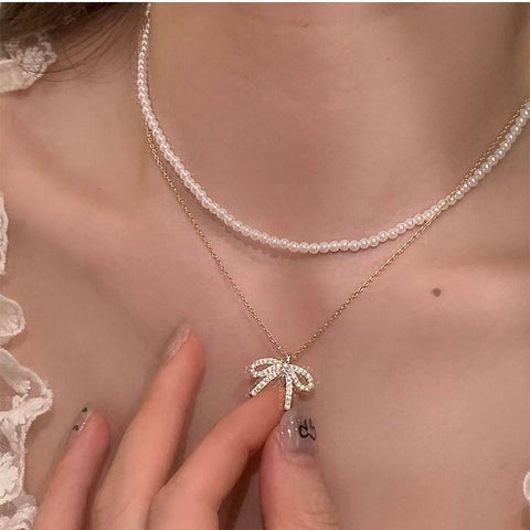 Pearl Ribbon Necklace