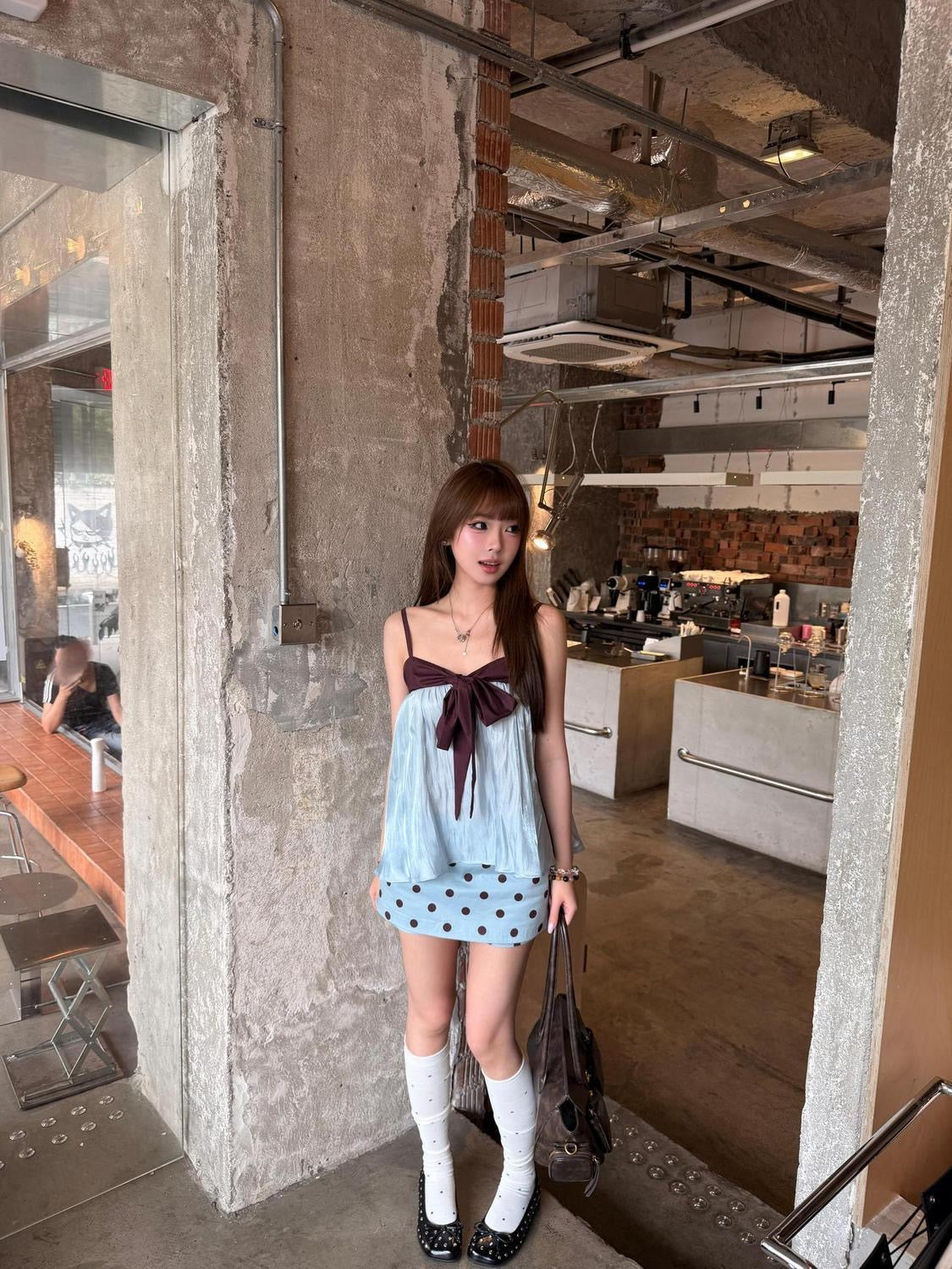 Choco Blue Top + Skort Skirt Set (S, M)