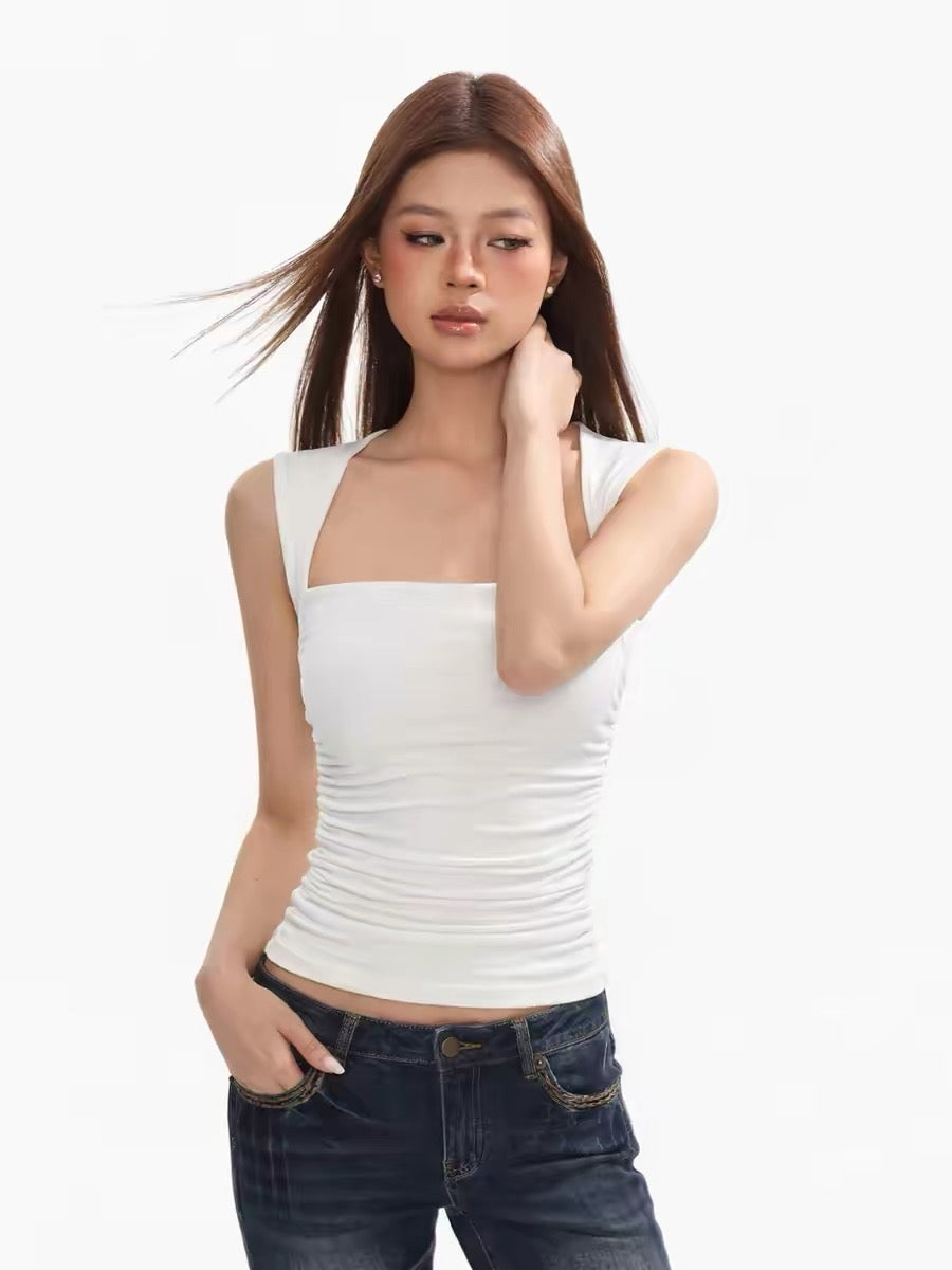 Sleeveless White Top