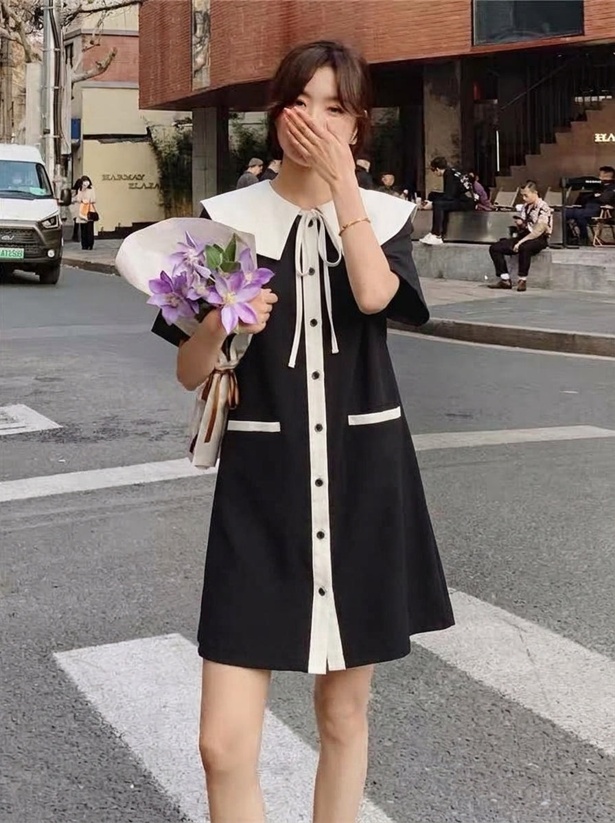 Dolly Collar Short Sleeve Dress