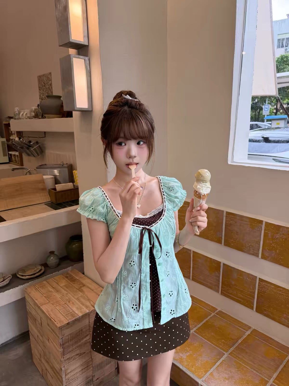 Mint Mix Chocolate Top (S)