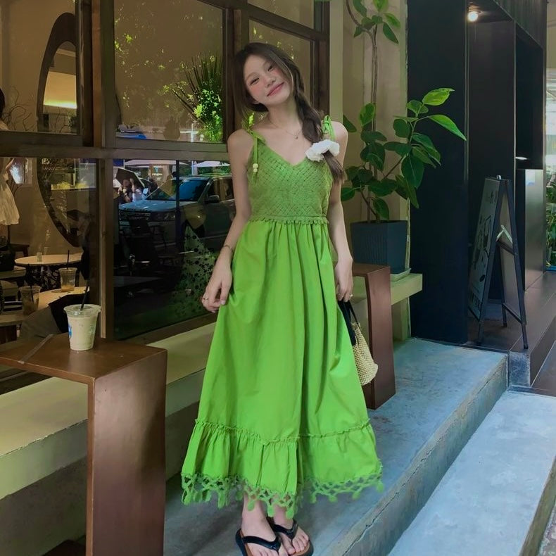 Avocado Green Long Dress