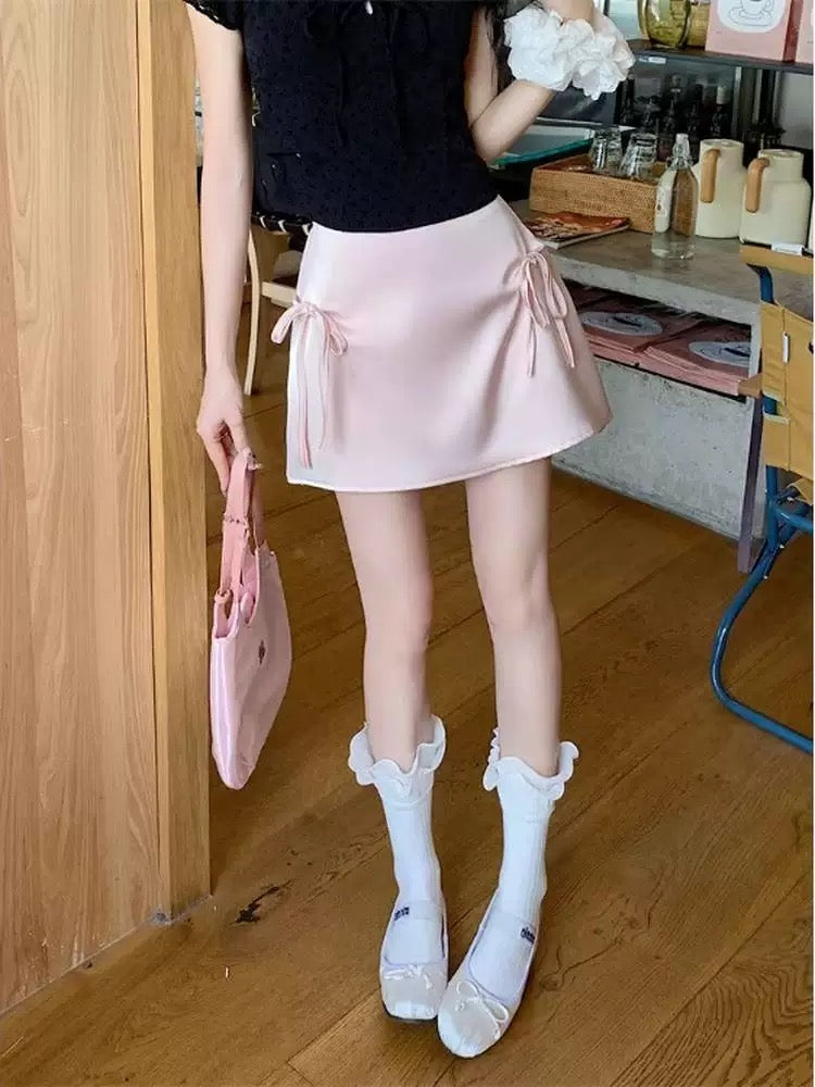Pink High Waist Mini Skirt SK19