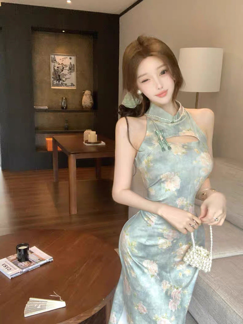 Green Cheongsam CD041 Long Dress (S)