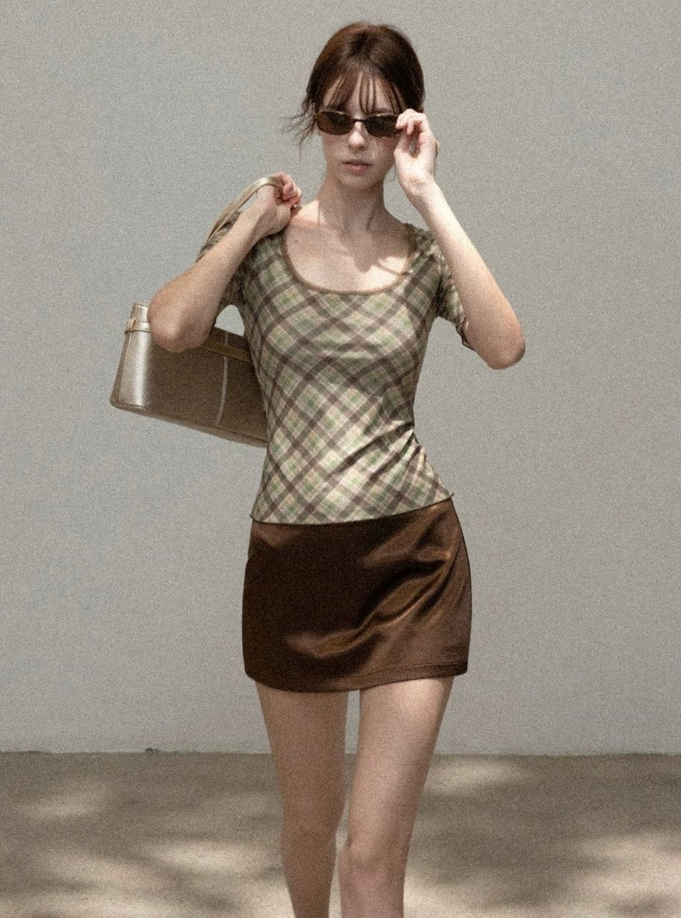 Middle Low Waist Satin Mini Skirt SK43