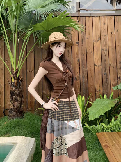 Chocolate V Collar Top