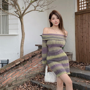 Arine Off Shoulder Knitted Dress