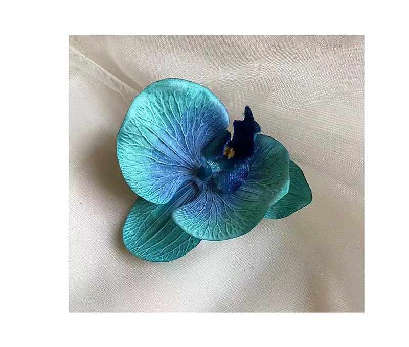 Summer FP09 Navy Big Floral Hair Pin