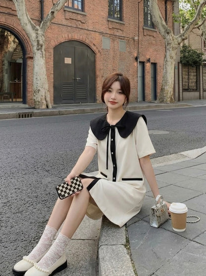 Dolly Collar Short Sleeve Dress