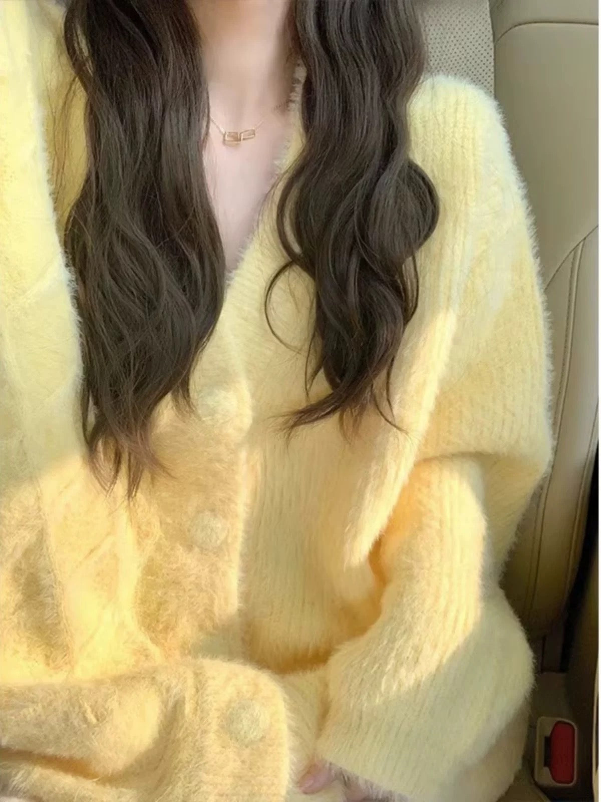 Yellow Fuzzy Cardigan