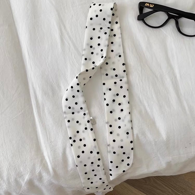 Polka Dot Ribbon Scarf as Choker/Necklace