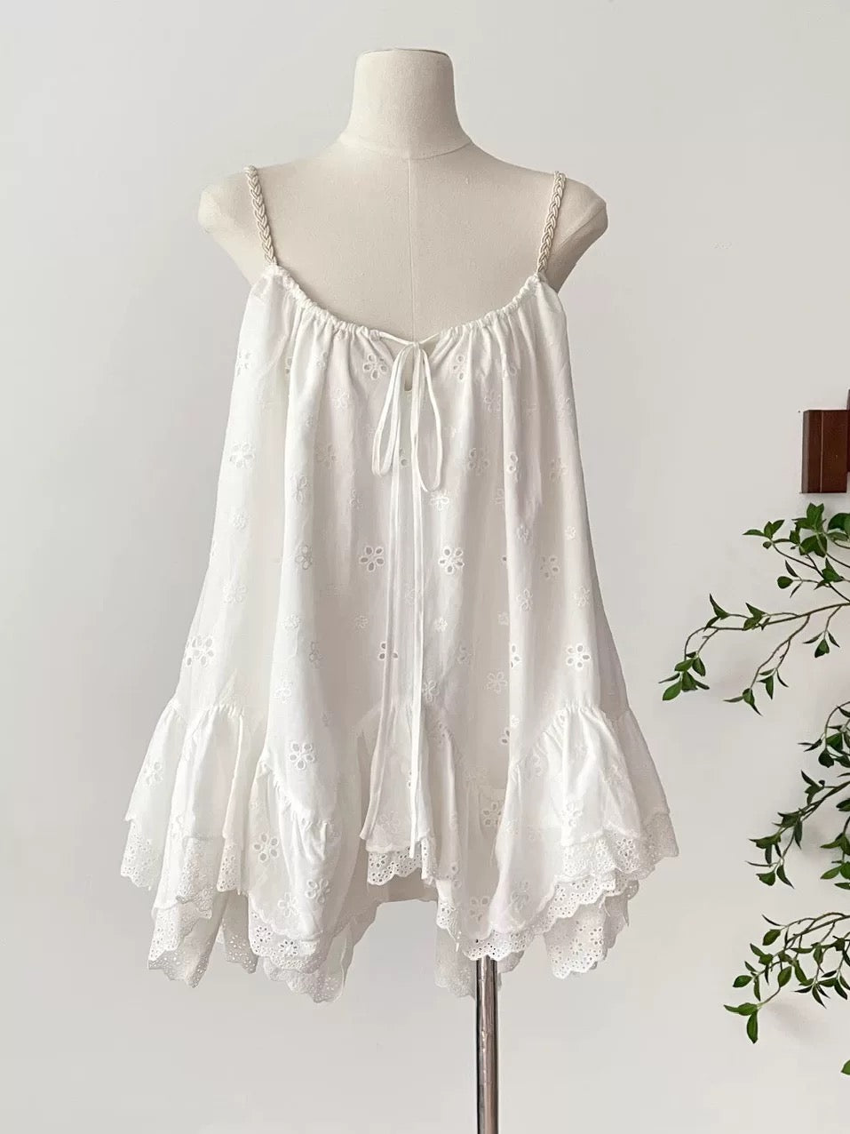 White Strap Dolly Top