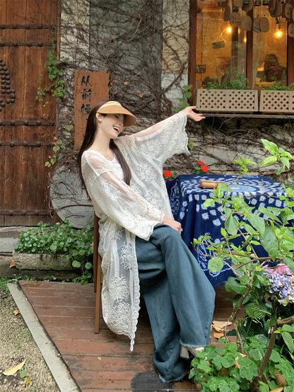 Embroidery Long Cardigan