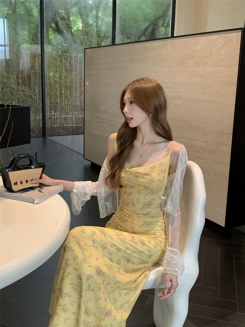 C002 Beige Lacey Cardigan