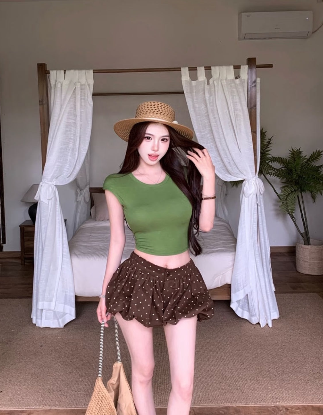 Low Waist Polka Dot Mini Shorts SK36