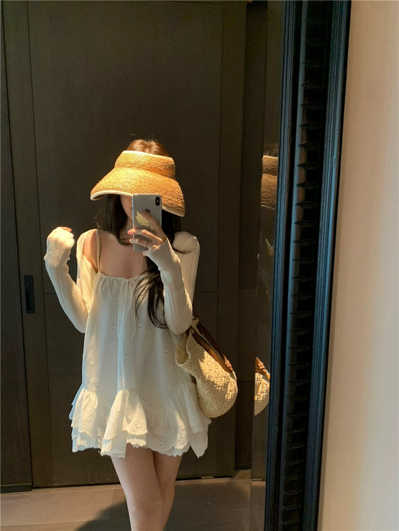 White Strap Dolly Top