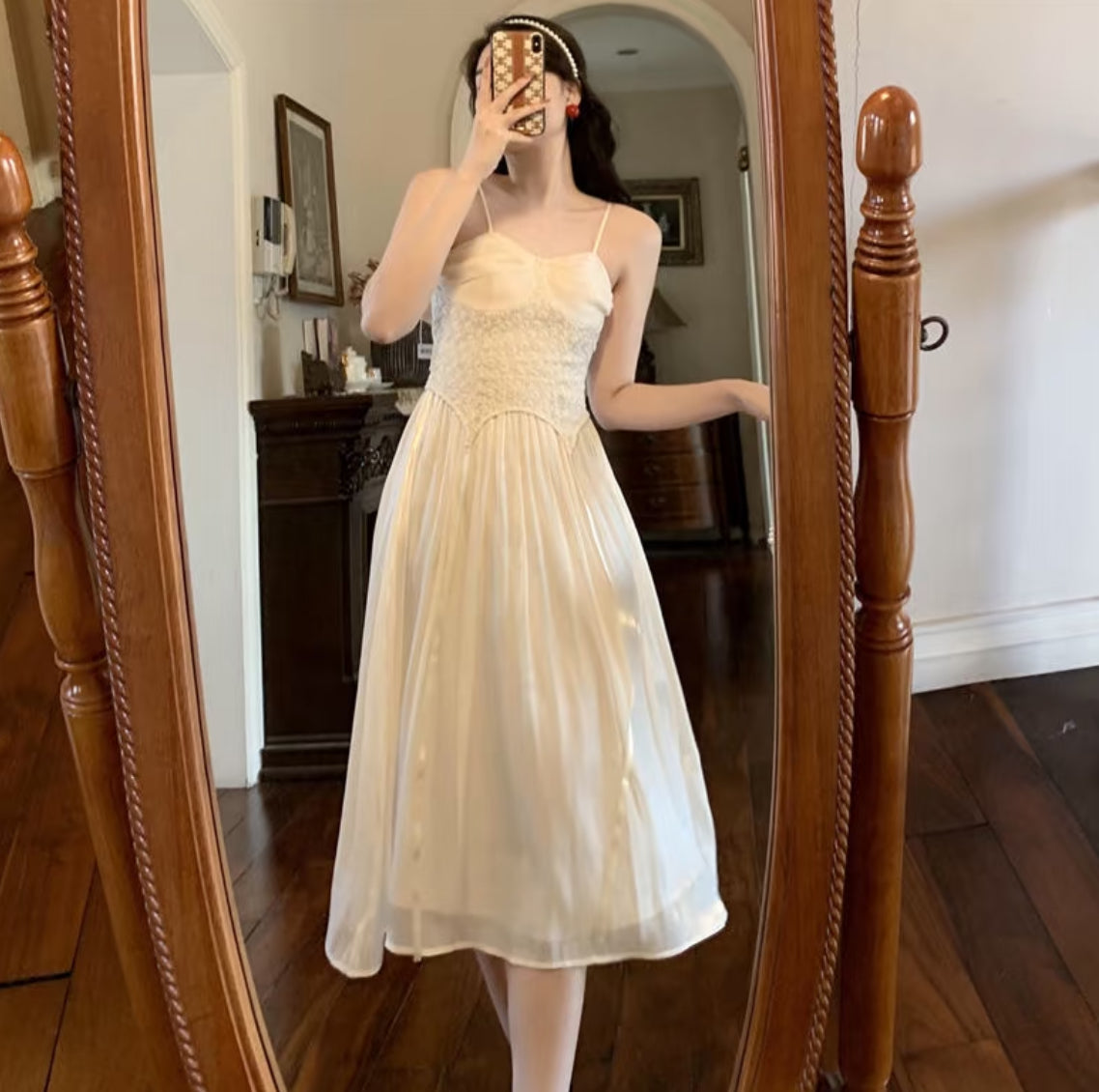 Nude Mix Flo Strap Long Dress