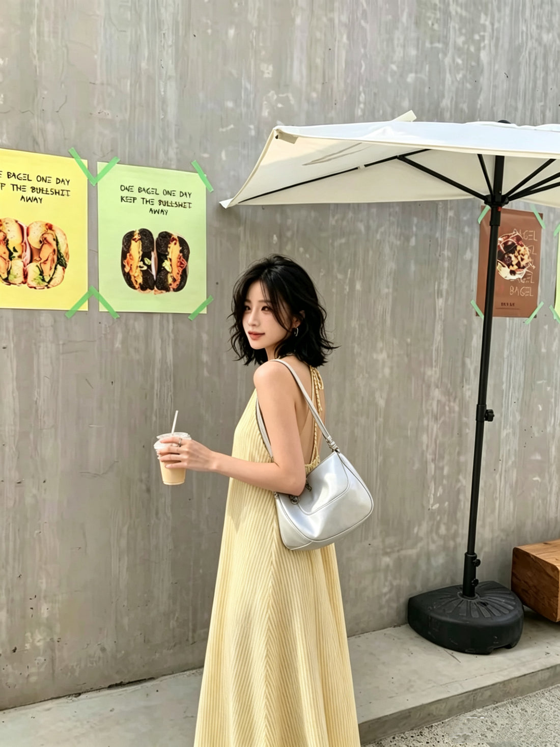 Summer Yellow Thin Bareback Long Dress
