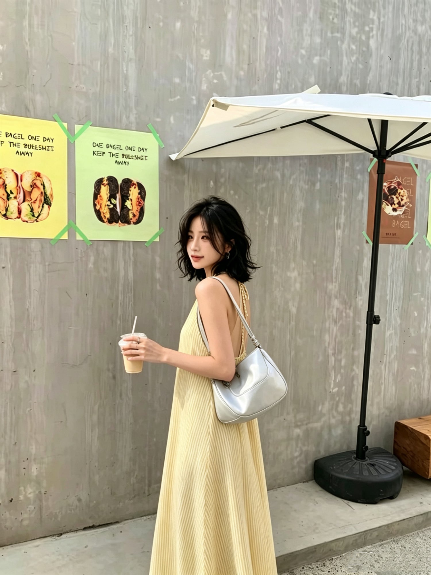 Summer Yellow Thin Bareback Long Dress