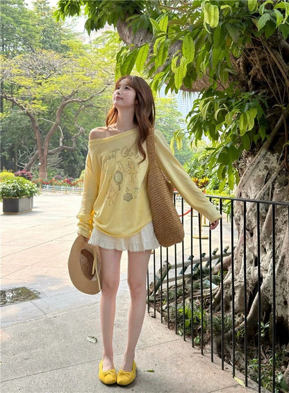 Oversized Thin Long Sleeve Top (B)