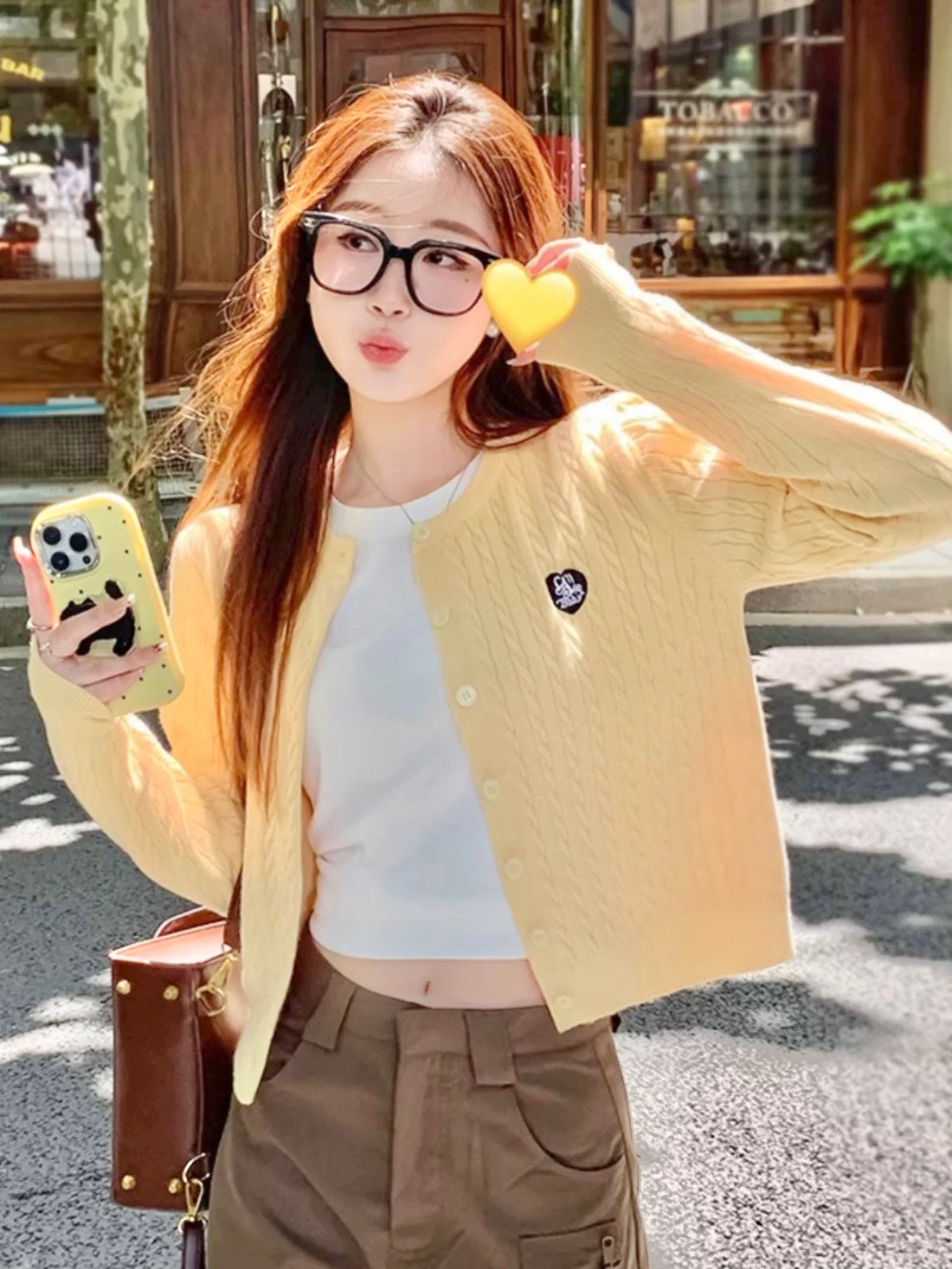 Milk Yellow Knitted Long Sleeve Cardigan Top