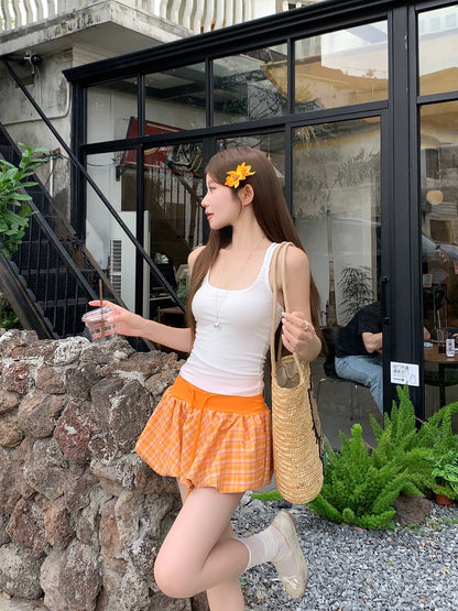 Low Waist Lantern Skort Skirt SK15