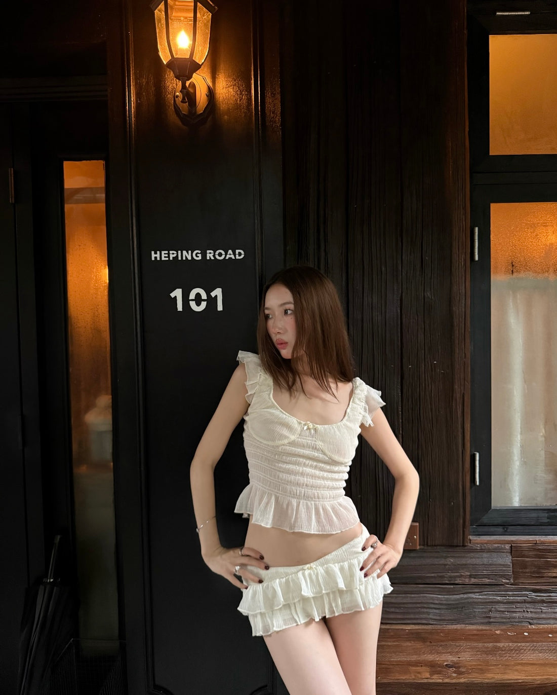 Beige Chiffon Bikini BK37 Two Piece Set (M)