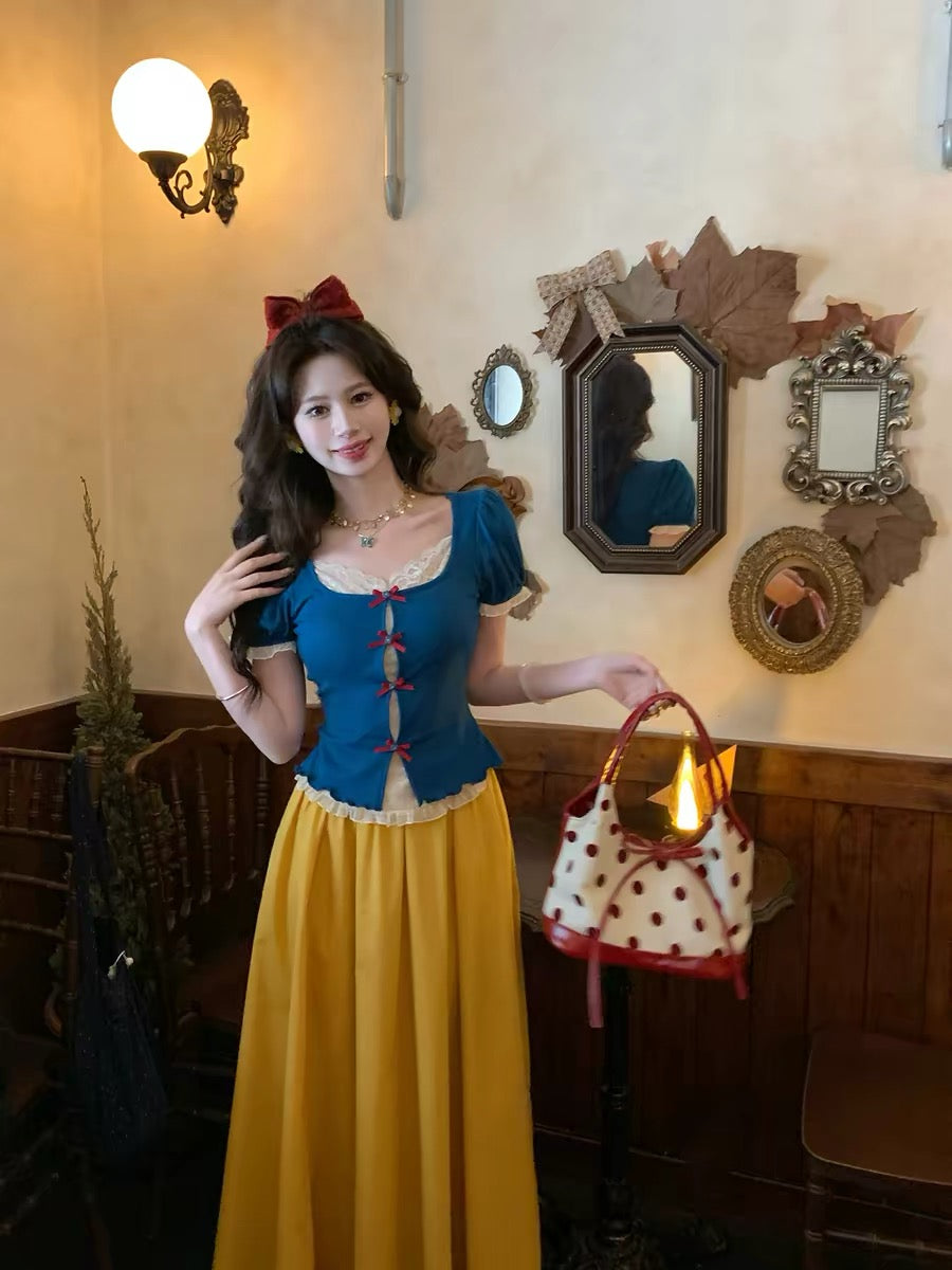 Snow White Navy Top