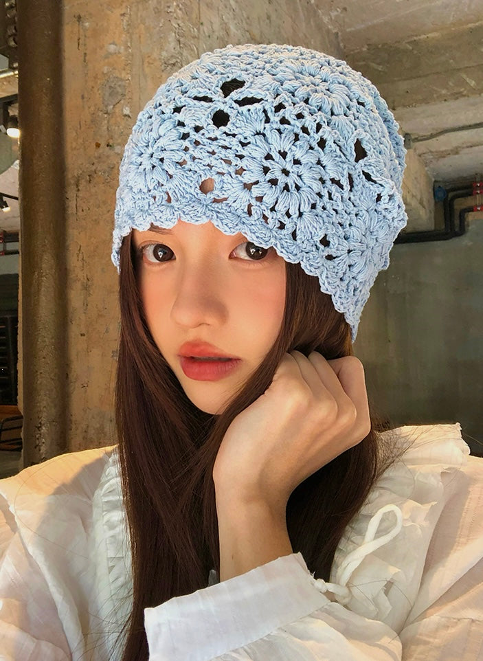 Knitted Embroidery Hat
