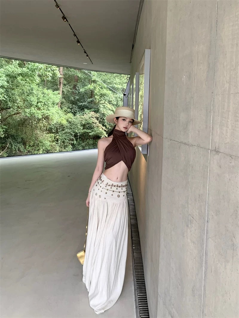 Chocolate Top + Skirt or Two Piece Set