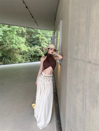 Chocolate Top + Skirt or Two Piece Set