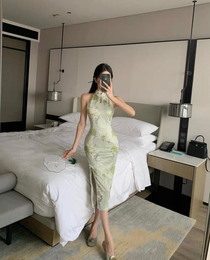 Green Cheongsam CD028 Long Dress (S, M)