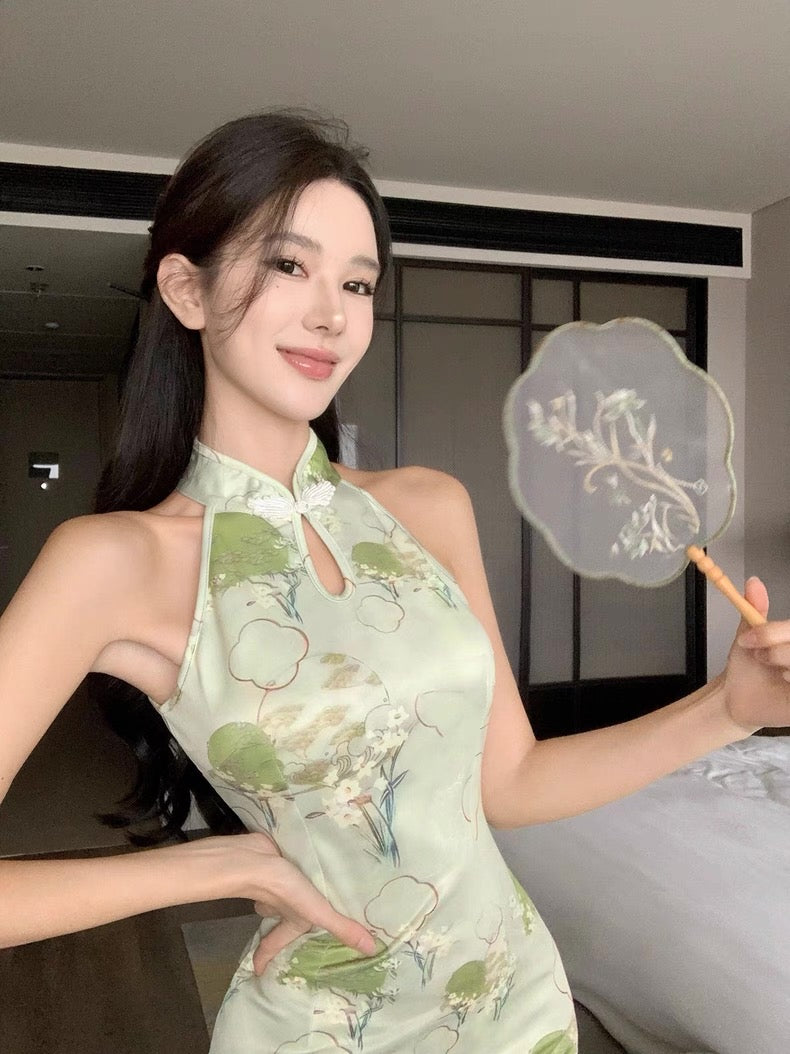 Green Cheongsam CD028 Long Dress (S, M)