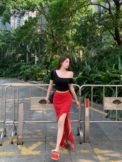 Lora Side Cut Long Skirt