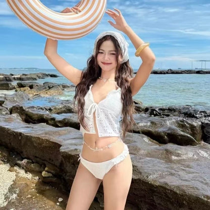 Bikini BK22 Two Piece Set (White , Black)