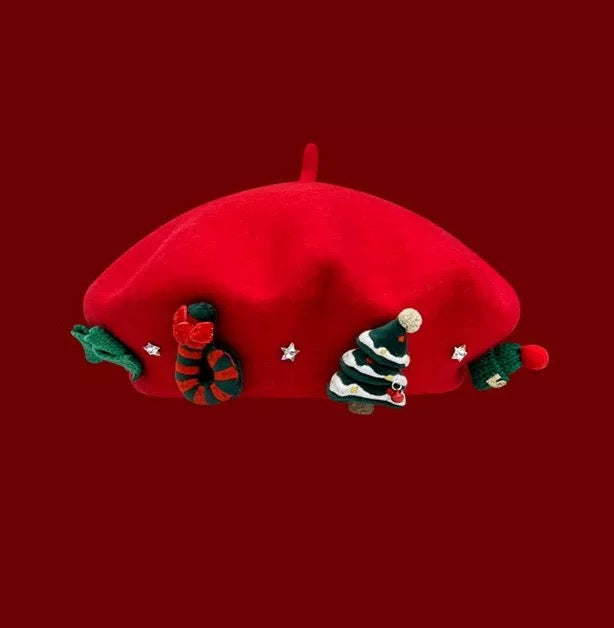 Christmas Beret Hat