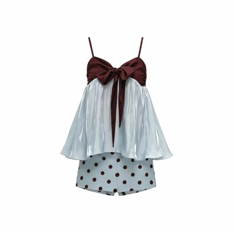 Choco Blue Top + Skort Skirt Set (S, M)
