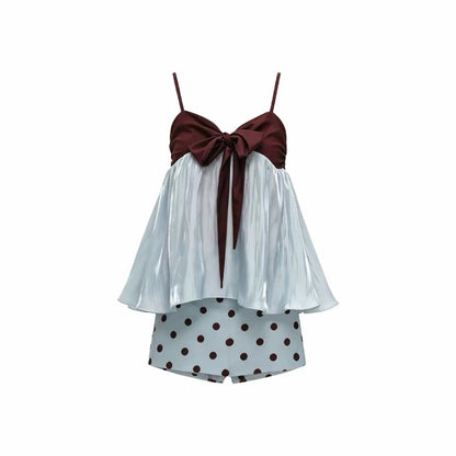 Choco Blue Top + Skort Skirt Set (S, M)