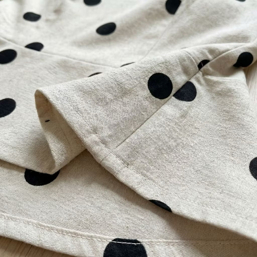 T011 Black Dot Brown Tube Top