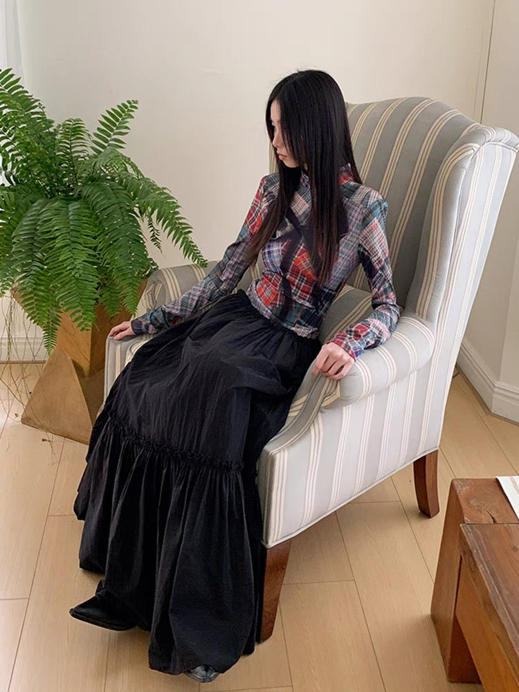 Halter Collar Maxi Black Long Dress