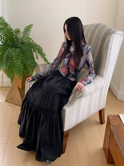 Halter Collar Maxi Black Long Dress
