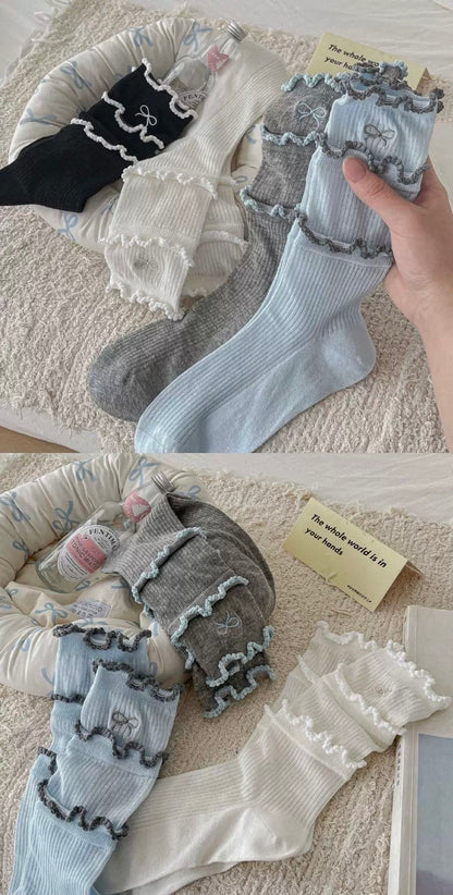 S025 Ribbon Layer Short Socks