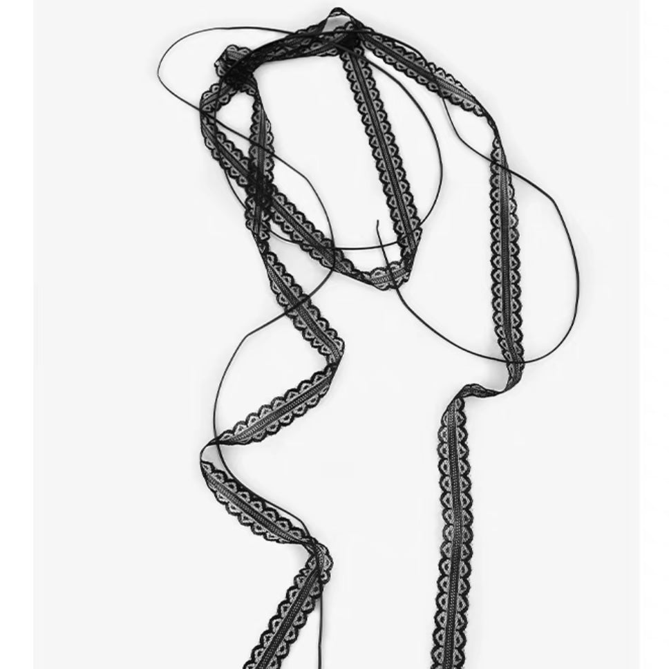 Lacey Ribbon as Choker/Necklace NL01