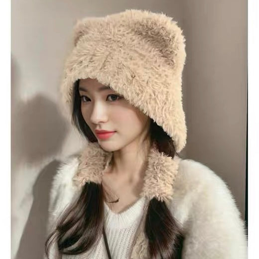 Furry Teddy Hat (White)
