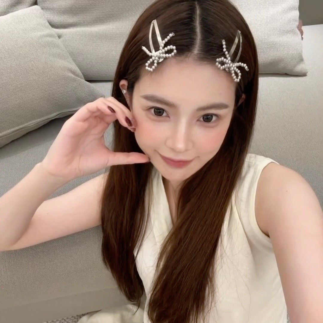 Mini Silver Ribbon Hair Pin Set