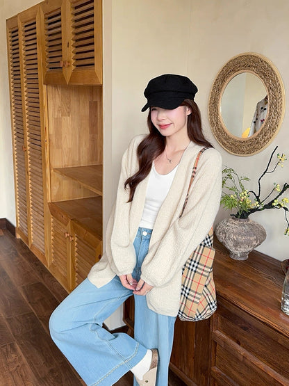 Casual Knitted Long Sleeve Cardigan Top