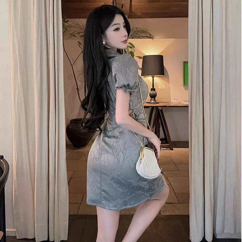 Grey Cheongsam Dress (S)