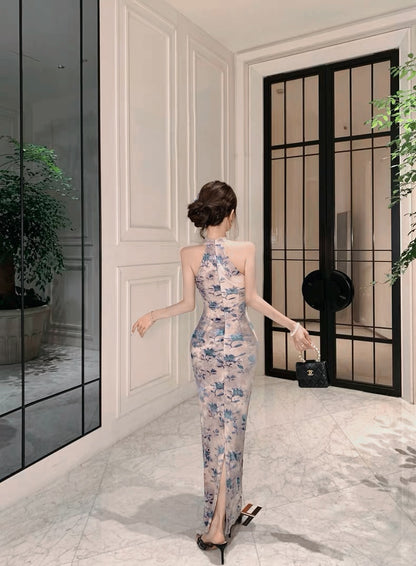 Blue Cheongsam CD034 Long Dress (S, M, L)